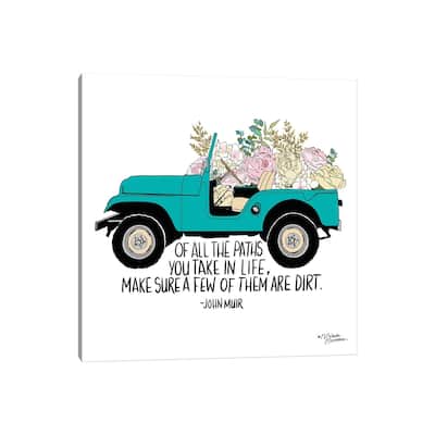 iCanvas "Floral Jeep" by Michele Norman Canvas Print