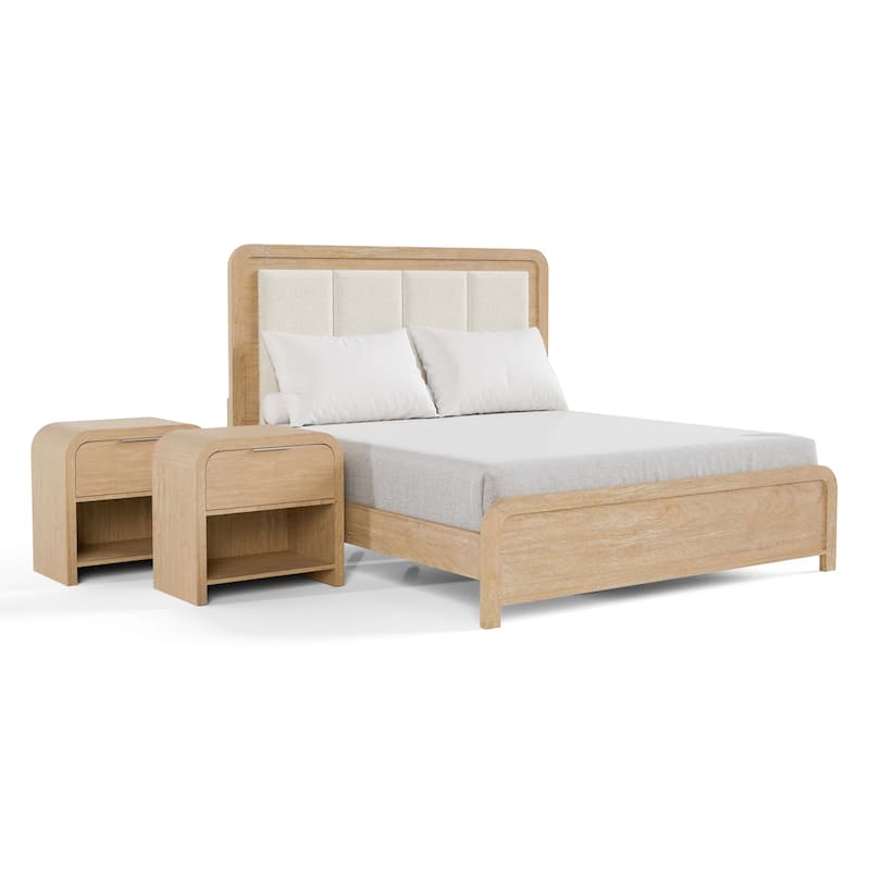 Furniture of America Elowyn 3-Piece Natural Wood Panel Bedroom Set
