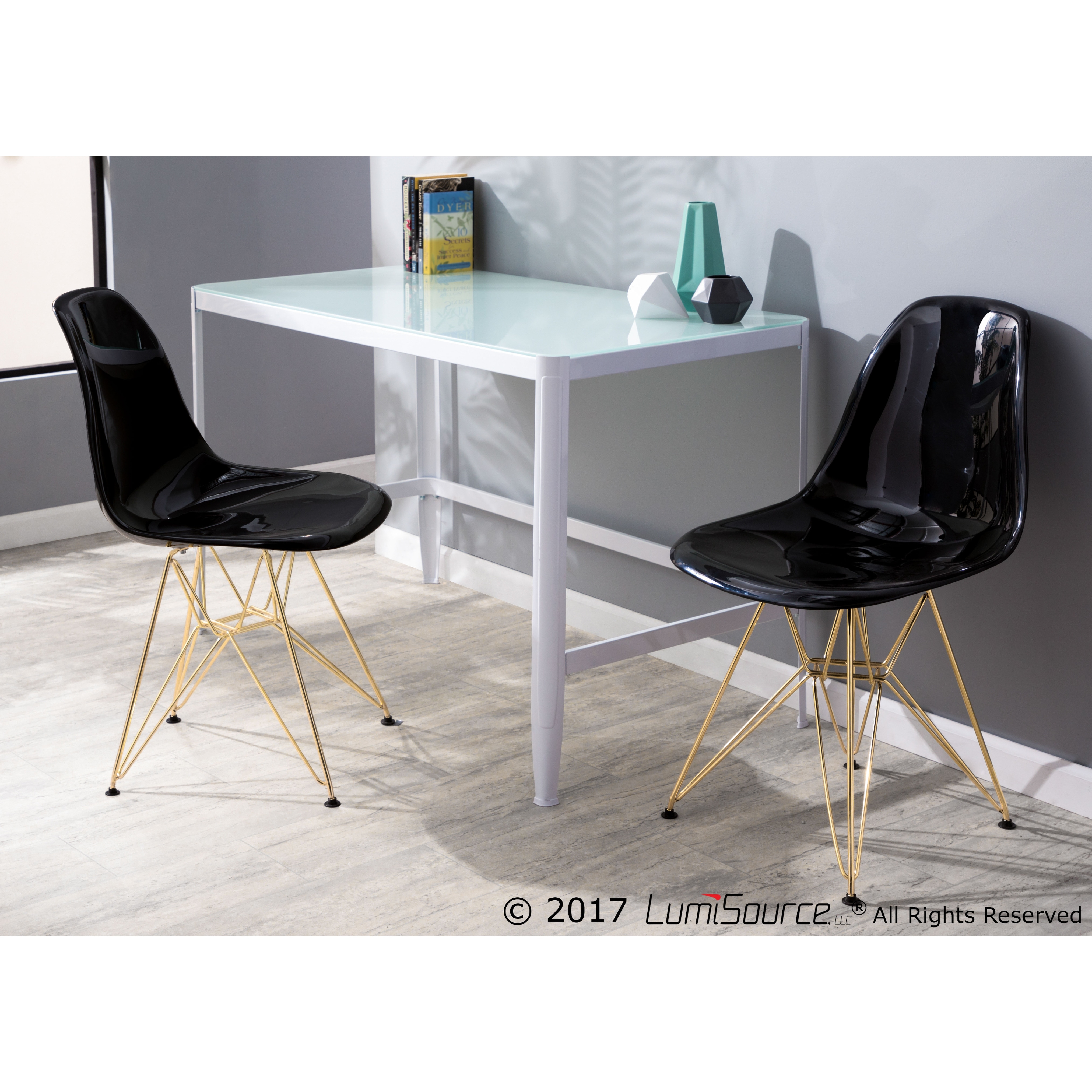 Porch Den Smoke Ranch White Metal Glass Top Desk Overstock 5721368