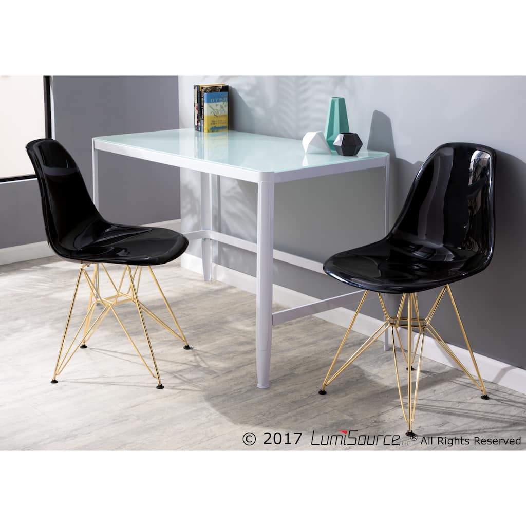 Porch & Den Smoke Ranch White Metal/ Glass Top Desk