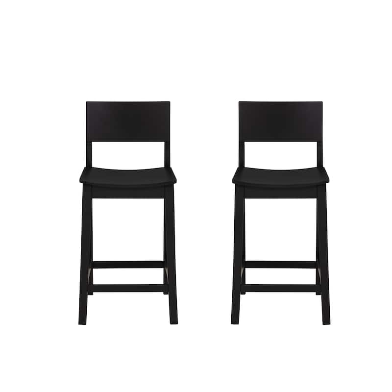 Dahlia Wood 24-Inch Armless Counter Stool (Set of 2)