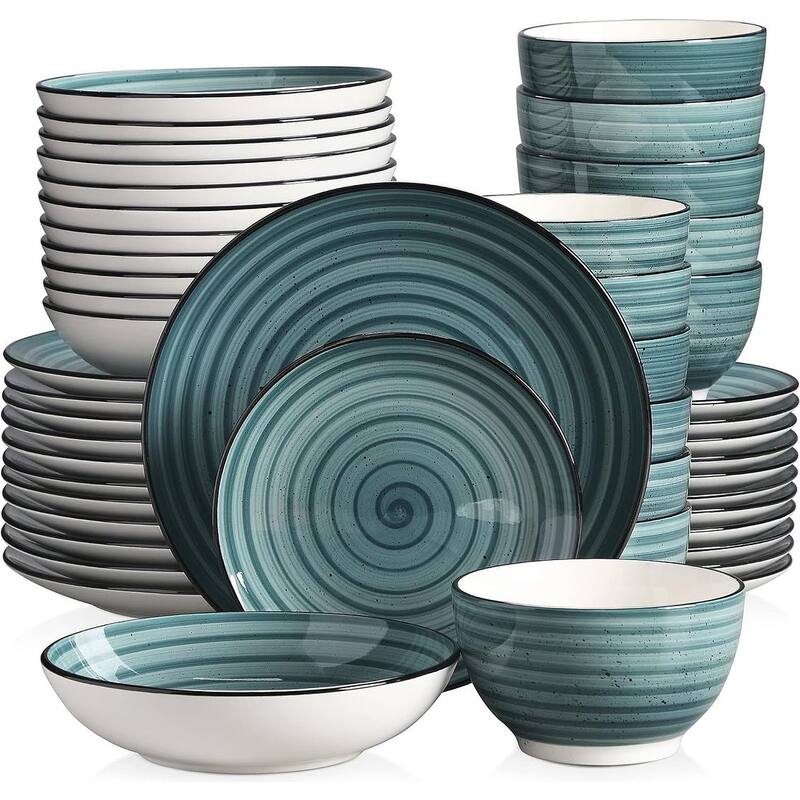vancasso Bonbon Stoneware 48-Piece Dinnerware Set(Service for 12) - Green