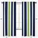preview thumbnail 5 of 3, Sweet Jojo Designs Striped Navy Blue/Lime Green/ White Window Curtain Panel Pair