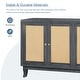 preview thumbnail 11 of 11, Modern Accent Storage Cabinet Sideboard Wooden Cabinet Console Table with 4 Doors and Adjustable Shelves
