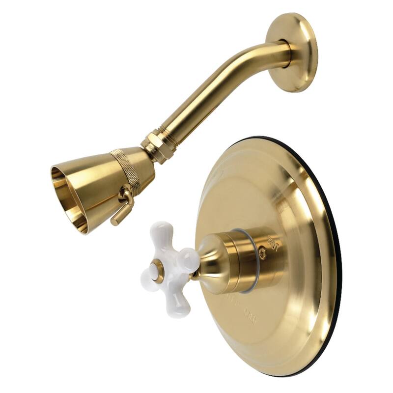 Kingston Brass Restoration Tub and Shower Trim Package with 1.8 GPM - Brushed Brass