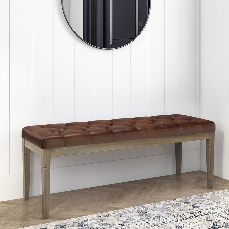 WYNDENHALL Hopewell 48 inch Wide Traditional Rectangle Ottoman Bench