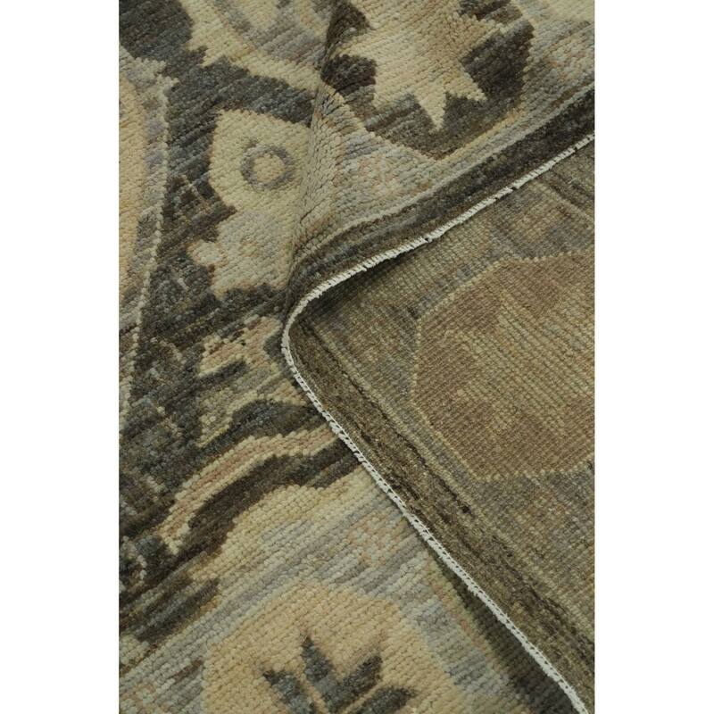 Vegetable Dye Wool Oushak Turkish Area Rug, Geometric Carpet - 9' 9'' X 8' 0''