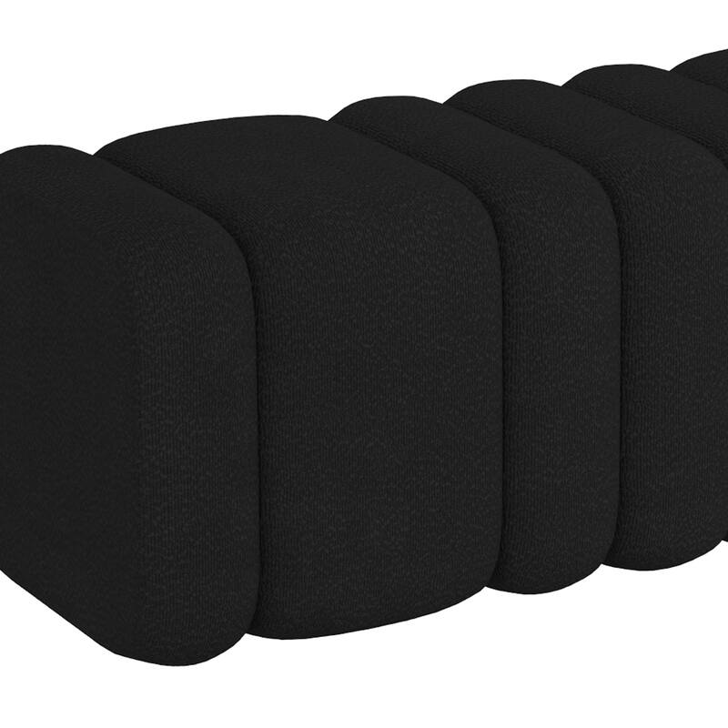Contemporary Boucle Fabric Large Ottoman Bench