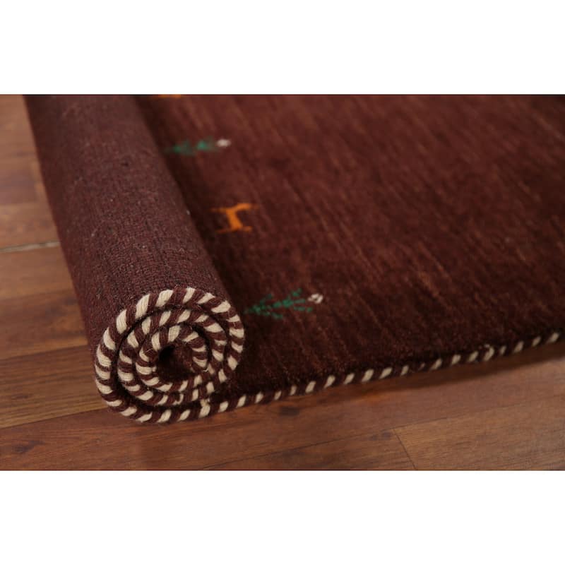 Gabbeh Oriental Runner Rug Hand-Knotted Wool Carpet - 2'9"x 9'9"