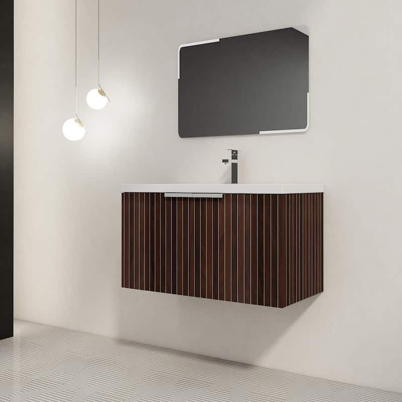 Bathroom Vanity With Sink In 24/30/36 Inch, Floating Bathroom Vanity With Soft Close Door