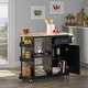 preview thumbnail 9 of 12, Corby Kitchen Cart with Wheels by Christopher Knight Home - 43.12" W x 17.75" D x 34.40" H