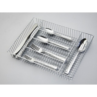 Ornative JARA 18/0 Stainless Steel Mirror 42 Pieces Flatware Set with Buffet - 10.71" H x 14.37" W x 1.77" D