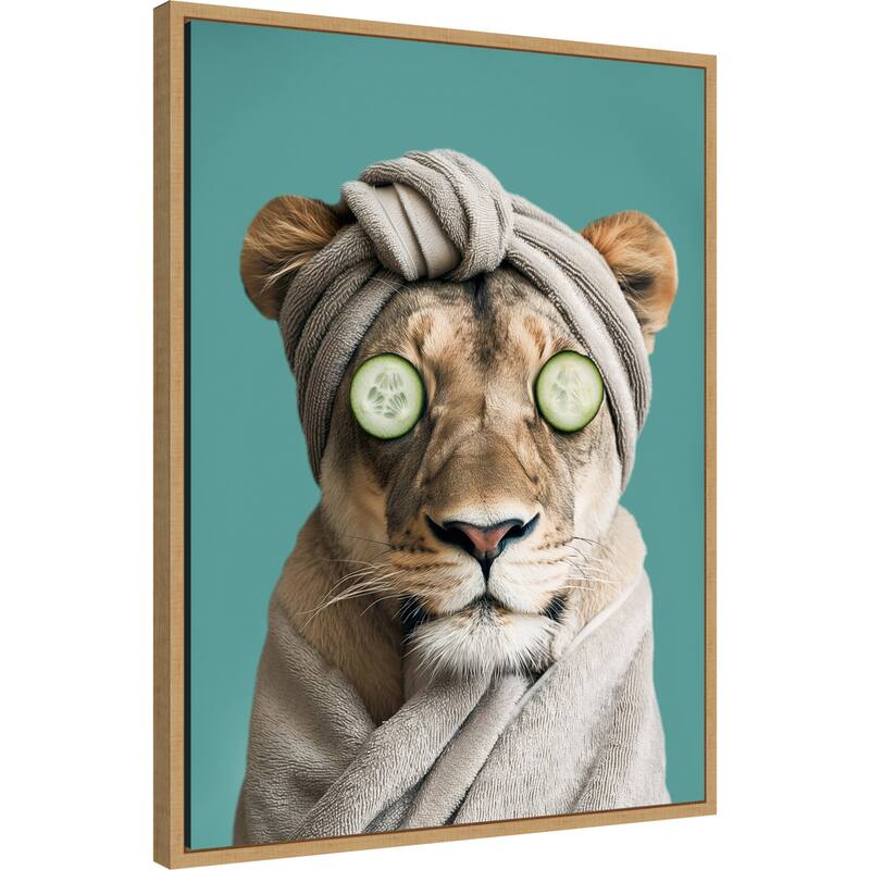 Luxury Lioness by Niky Rahner Framed Canvas Wall Art