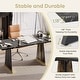 preview thumbnail 15 of 13, 70'' Wood Dining Tables with Metal Base For 6-8 People , Rectangle Kitchen Table & Brown Computer Desk For Home Office