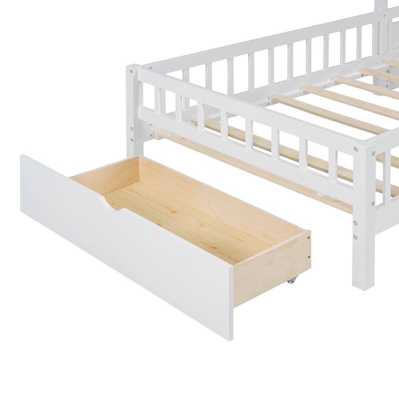 House Bed with Upholstered Sofa