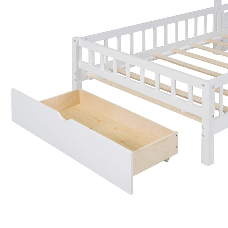 Twin House Bed with Sofa and Charging