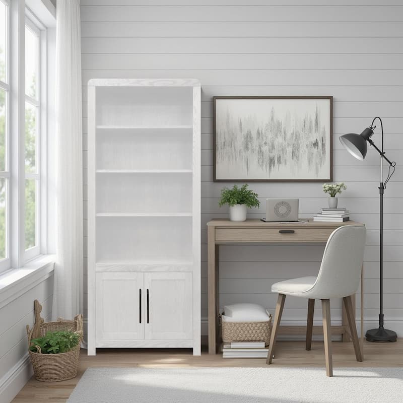 Bridgevine Home Haven 78 inch high Bookcase Pier, No Assembly Required - White