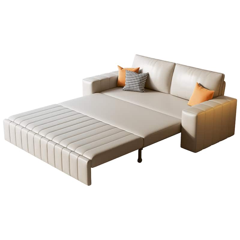 JASIWAY Modern Upholstered Loveseat Sleeper Sofa Bed with Storage