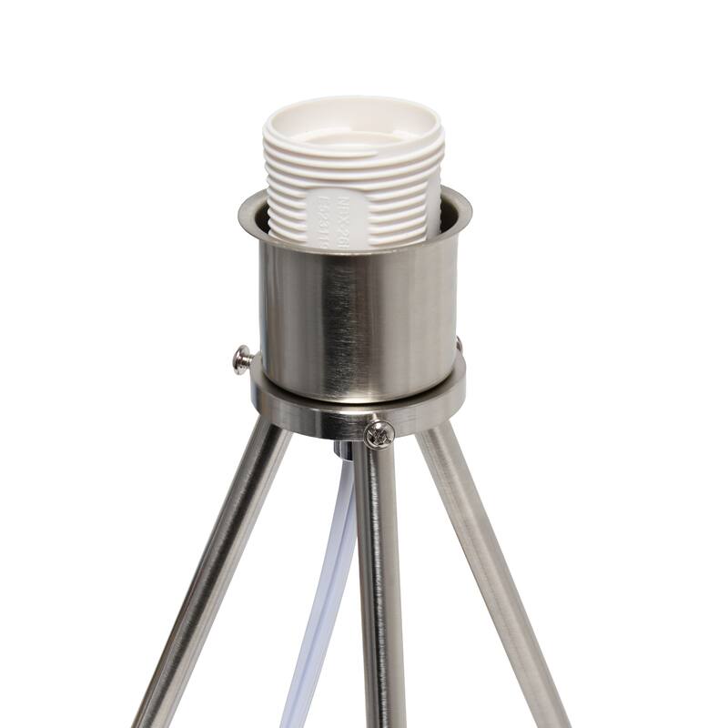 Creekwood Home 19.69" Contemporary Brushed Nickel Pedestal Table Lamp - 19.69