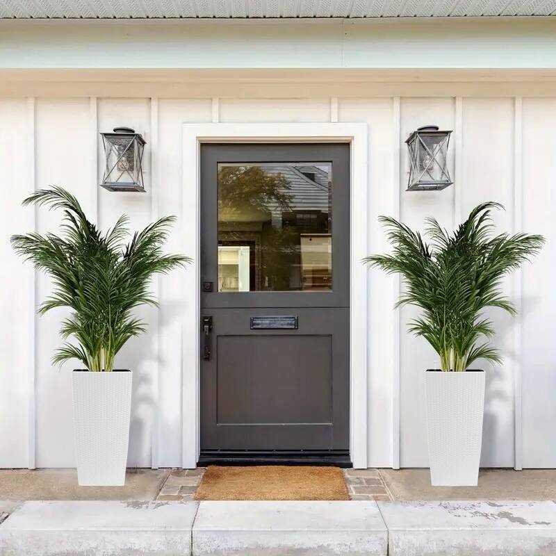 30" Tall Large Flower Pots Planter with Self-Watering Drainage Holes Inner Trays, Indoor Outdoor Plant Pot