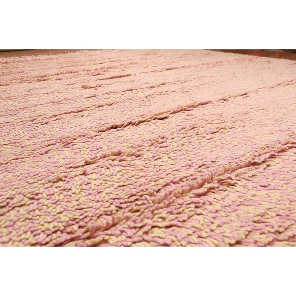 Shop Handmade Hip Shag Area Rug Ivory Pink Shag Wool Modern Contemporary Oriental Area Rug 8x10 8 X 10 On Sale Overstock 31420473