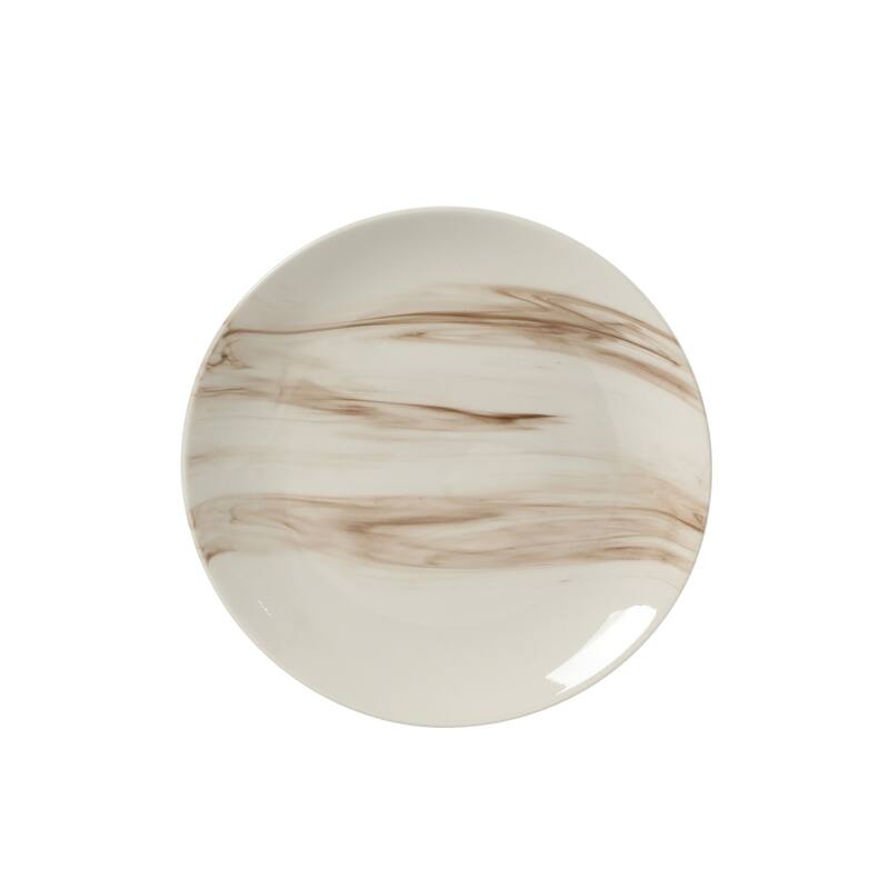 Gibson Home Cloudlight 12 Piece Plates and Bowls Dishes - Decorated Porcelain Ceramic Dinnerware Set - Service for 4