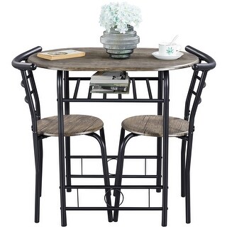 Yaheetech Modern Round Dining Table Set, 3 Piece Dining Room Sets