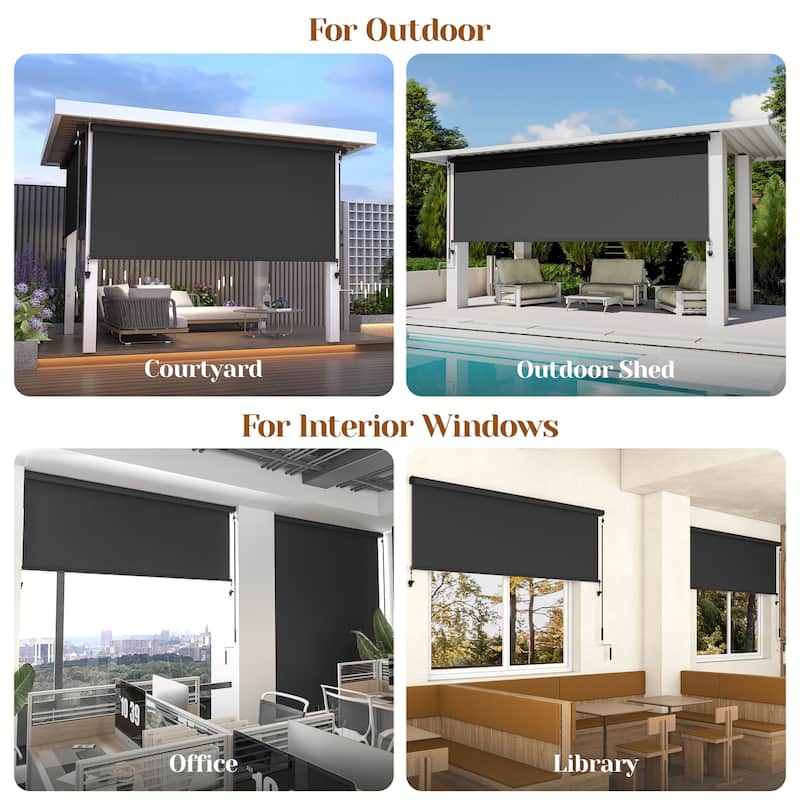 6'W X 6'H Outdoor Roller Shade with 95% UV Protection