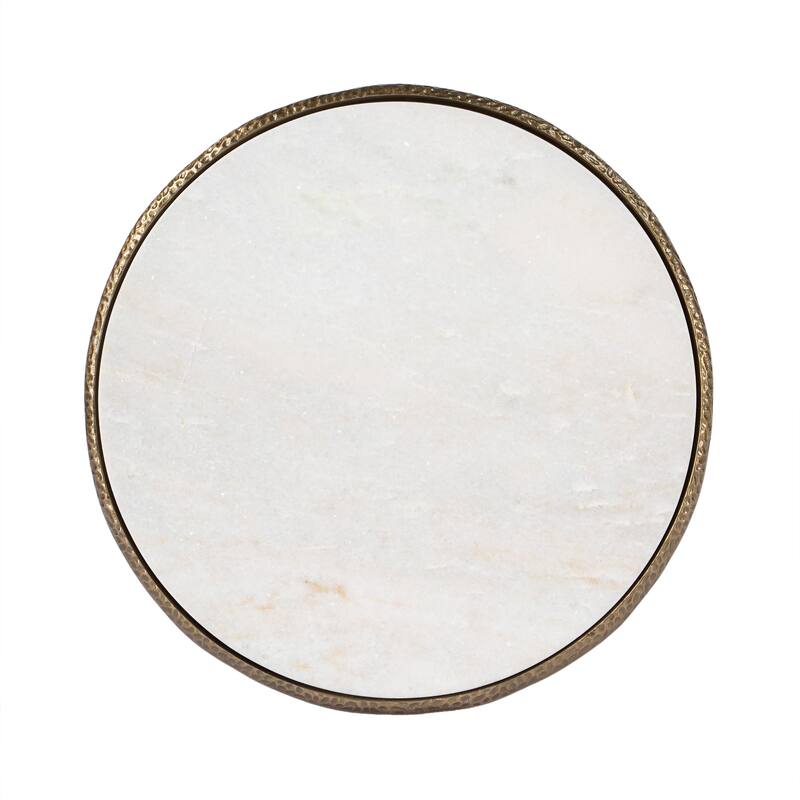 Handmade Flavio Metal and Stone End Table (India)