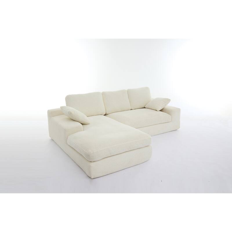 4-Seat Modular Sofa Set, Soft Upholstered Sleeper Couch, Reversible Chaise, Ideal for Living Room