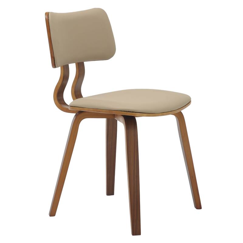 5-Piece Dining Set with 47-Inch Round Walnut Dining Table and 4 Leather Accent Side Chairs