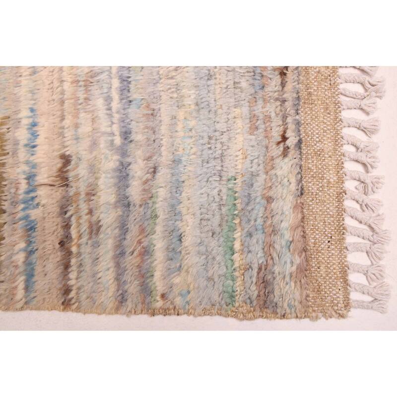 ECARPETGALLERY Hand-knotted Pak Finest Marrakesh Light Blue, Light Grey Wool Rug - 9'1 x 9'10