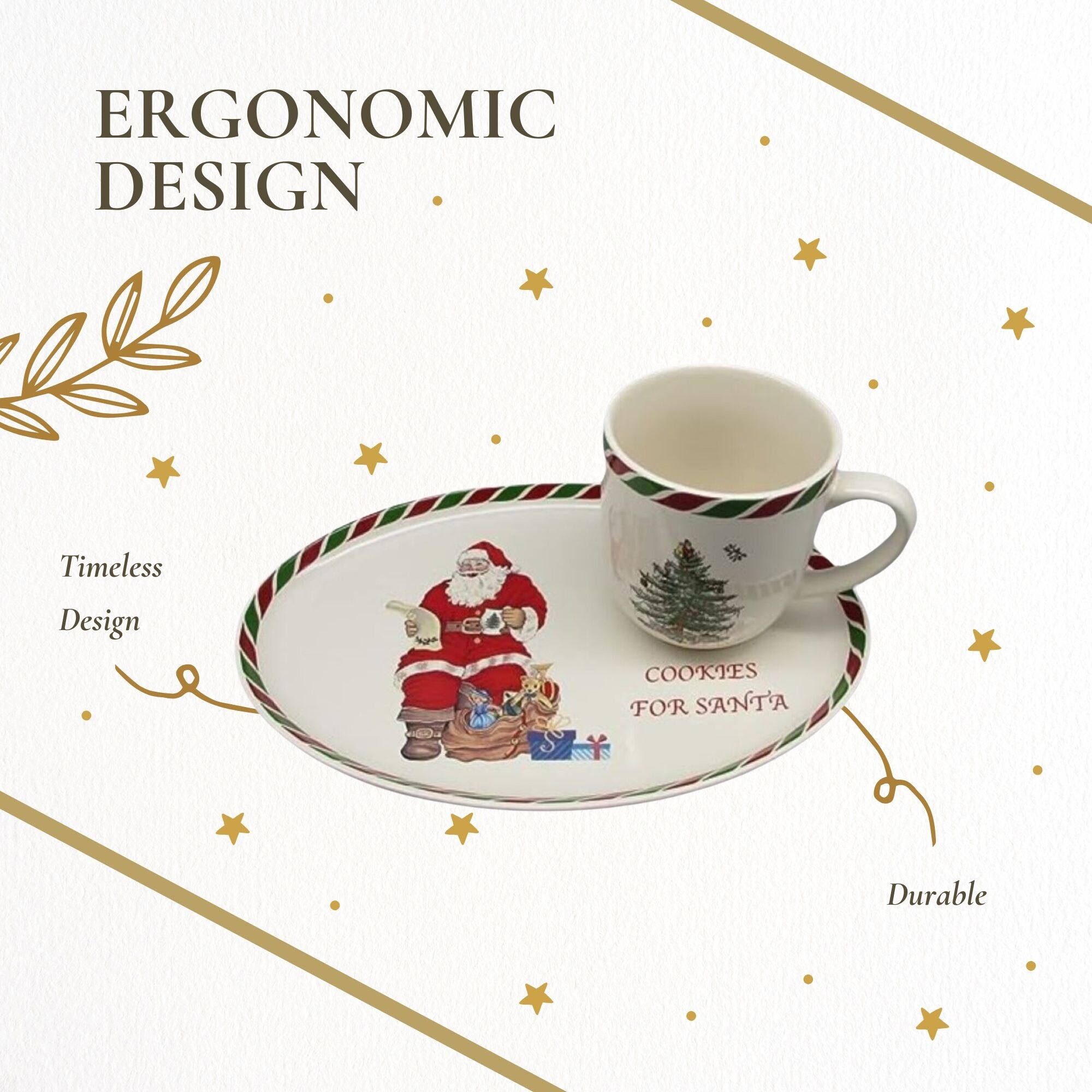 Spode Christmas Tree Candy Cane Mug and Tray Set On Sale Bed