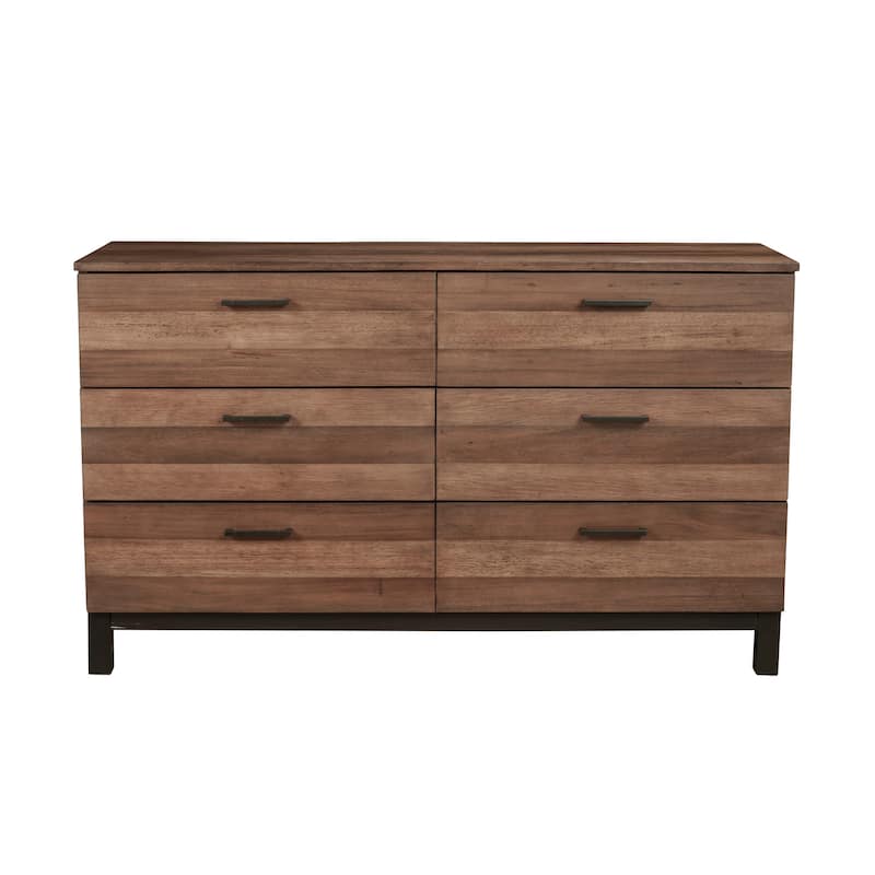 Origins by Alpine Weston Wood 6 Drawer Dresser in Rustic Pine