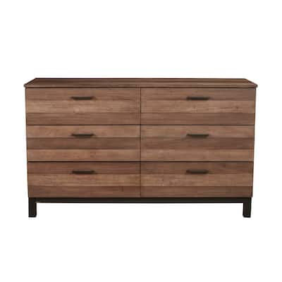 Origins by Alpine Weston Wood 6 Drawer Dresser in Rustic Pine