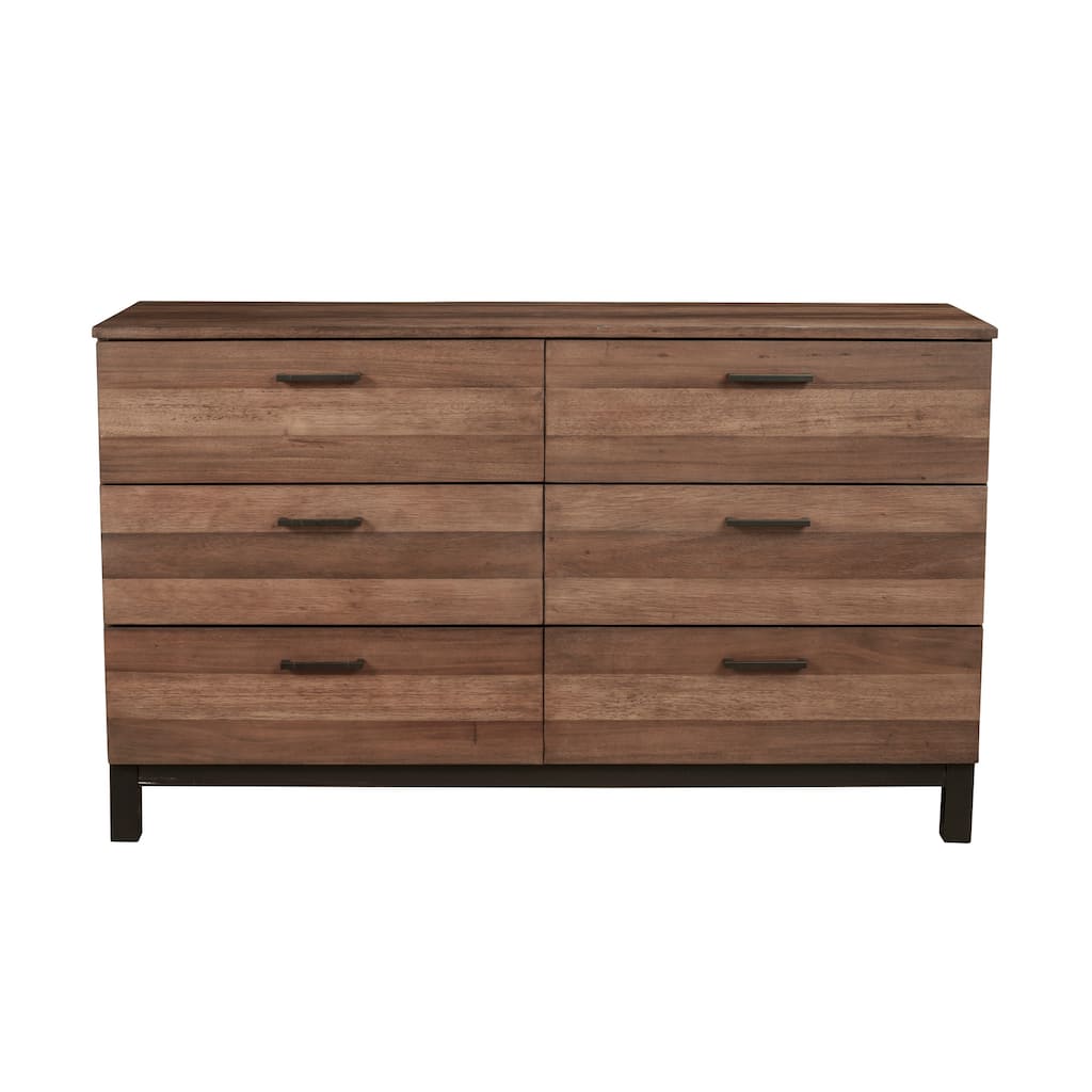 Origins by Alpine Weston Wood 6 Drawer Dresser in Rustic Pine