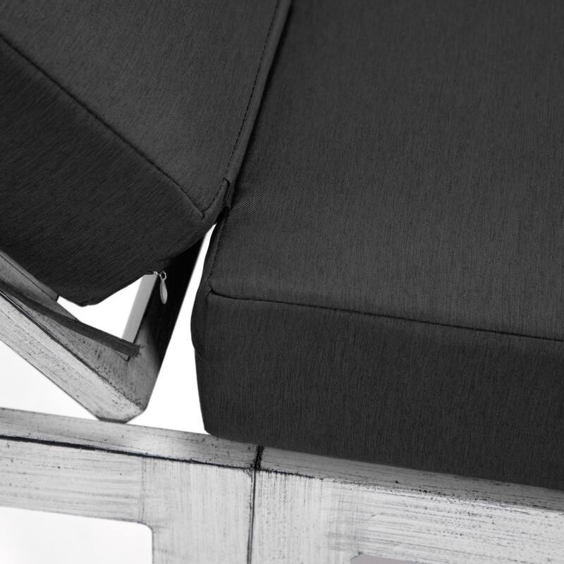 Chelsea Adjustable Chaise Lounge Chair with Weathered Grey Powder-Coated Aluminum Frame and Removable Cushions (Set of 2)