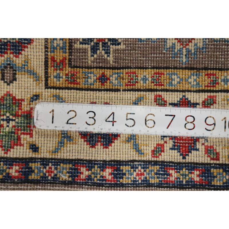 Traditional Kazak Foyer Rug Handmade Oriental Brown Wool Carpet - 2'0"x 3'0"