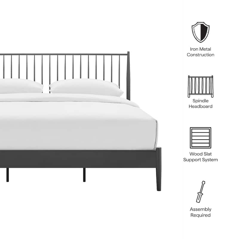 Adair Metal Spindle Platform Bed