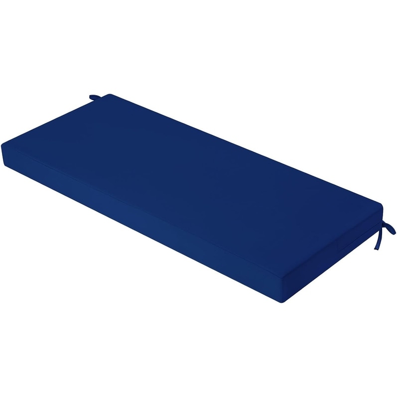 Waterproof Outdoor Bench Cushion with Ties, 42 x 18 Inch Navy Blue, High-Density Foam, Easy to Clean