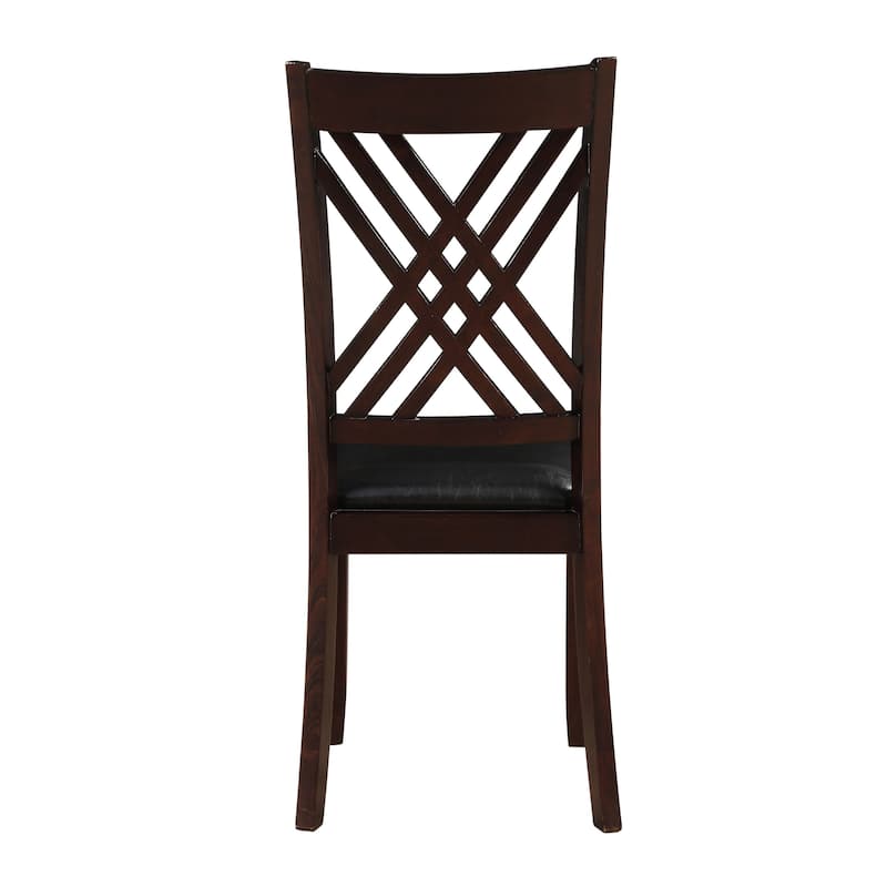 Gracie Black and Espresso Cross Back Side Chairs (Set of 2)