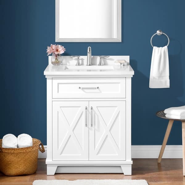 Ove Decors Ollie 30 in. Single Sink Bathroom Vanity in White Bed Bath