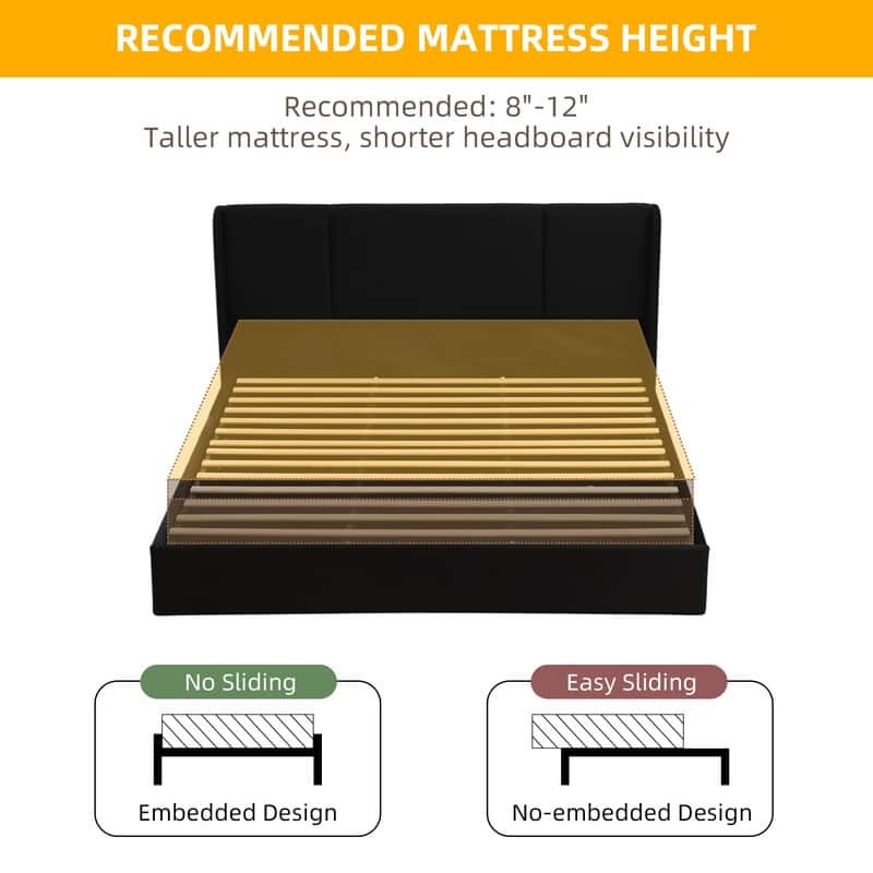 Modern Minimalist Upholstered Storage Bed with Lift-Up Platform