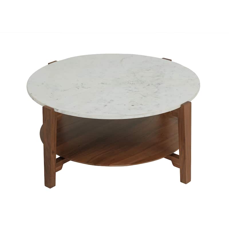 Edwin Genuine Marble Coffee Table - Genuine White Marble