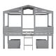 preview thumbnail 8 of 8, Twin Size Bed for Kids, Low Loft Bed Twin with 2 Storage Drawers, Roof and Windows, Playhouse Twin Bed for Boys Girls