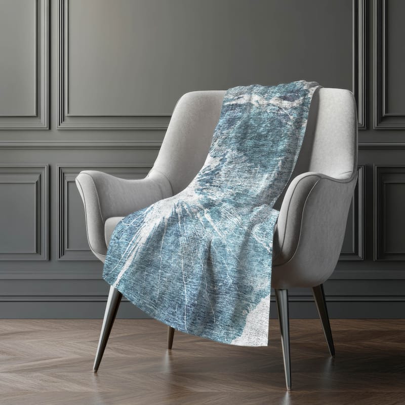 Premium Machine Washable Abstract Modern Sherpa Throw Blanket