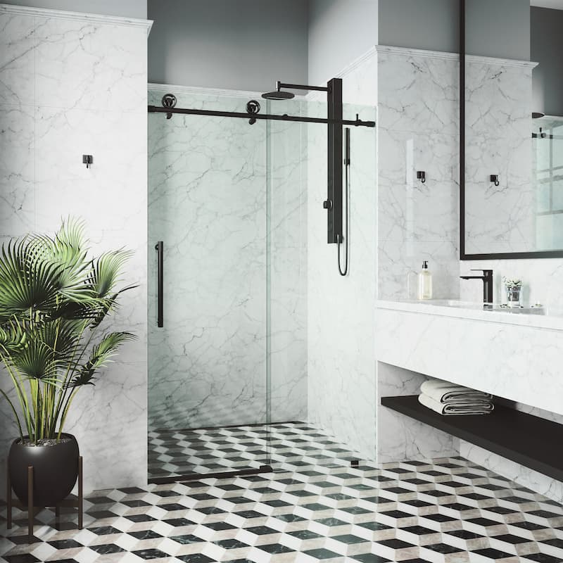 Vigo VG6044CL5276 Elan Cass 76" High x 52" Wide Sliding Frameless