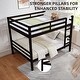 preview thumbnail 16 of 40, Full over Full Wooden Bunk Bed, High Guardrail,Ladder, No Box Spring