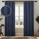 preview thumbnail 31 of 44, Superior Nyan 100% Blackout Grommet Curtains, Set of 2 Panels 52" x108" - Navy Blue