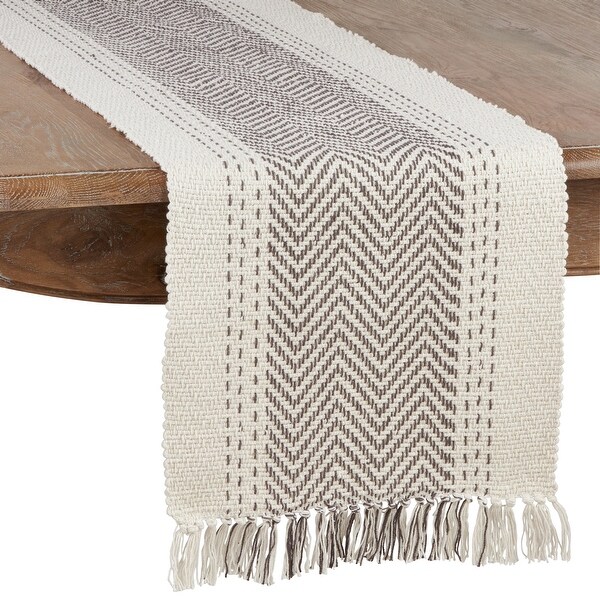 Table Runner With Kantha Stitch Design. Opens flyout.
